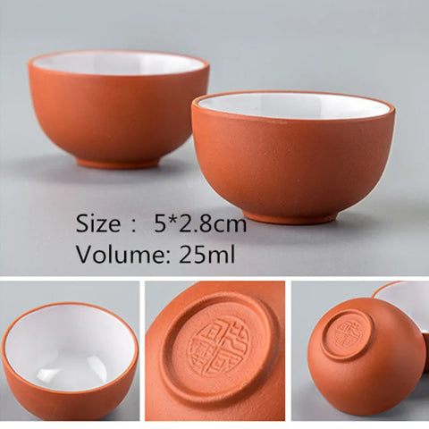 Porcelain Drinkware Small Tea Bowl Purple Clay Tea Cup 25ml Teacup Ceramic Quality  Heat Resistant Tea Service Accessories