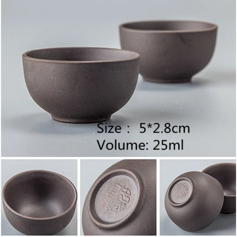 Porcelain Drinkware Small Tea Bowl Purple Clay Tea Cup 25ml Teacup Ceramic Quality  Heat Resistant Tea Service Accessories