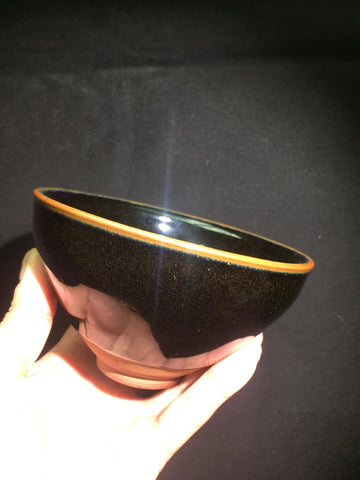 Jianzhan Black Tenmoku Glaze Ceramic Mug Cups Big Japanese Matcha Tea Bowl Natural Clay Kiln Fired Chinese Ancient Craftmenship