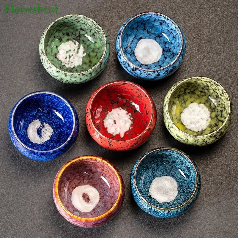 Kiln Change Tea Cup Teaware Ceramic Porcelain Kung Fu Tea Cup Set Master Cup Tea Set Tea Bowl Tea Cup