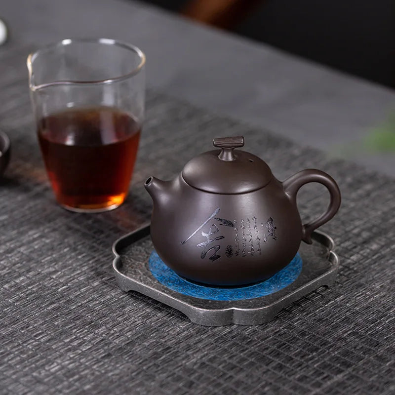 Tea Ceremony Yixing Zisha Tea Kettle Xishi Tea Pot 200ml Chinese Kung Fu Pottery Teaware Household Purple Clay Teapot Infuser