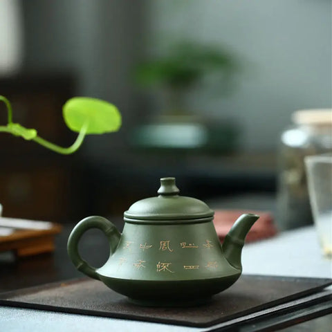 230CC Real Handmade Green Kettle Yixing Purple Clay Teapot Puer Tea Set Kung Fu Zisha Teaware Free Shipping