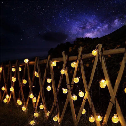 NEW Solar Lamp 10M 50Led Crystal Ball Globe Luz Waterproof Warm White Fairy Light Garden Decoration Outdoor Solar Led String