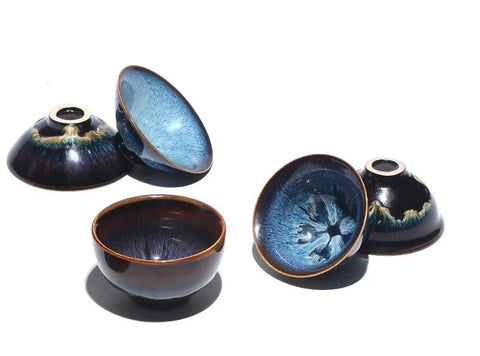 Jianzhan 3 Shapes 6 Patterns Tea Cup Porcelain Tea Sets China Bowl Under Glazed Tenmoku Pottery Ceramic Hot Teacups