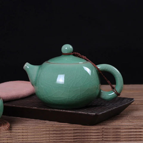 200ml Ice Crack Longquan/Celadon/Xishi Pot/ Teapot/Tea Set/Brother Kiln/China Ceramic/Single Pot /Filter Teapot/Gift