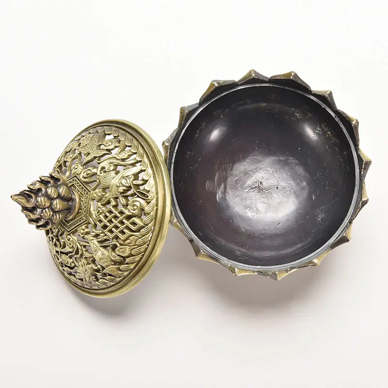 1Pc Holy Tibetan Lotus Incense Burner Alloy Bronze Mini Incense Burner Incensory Metal Craft Home Decor 7.8*7.2*6.0cm