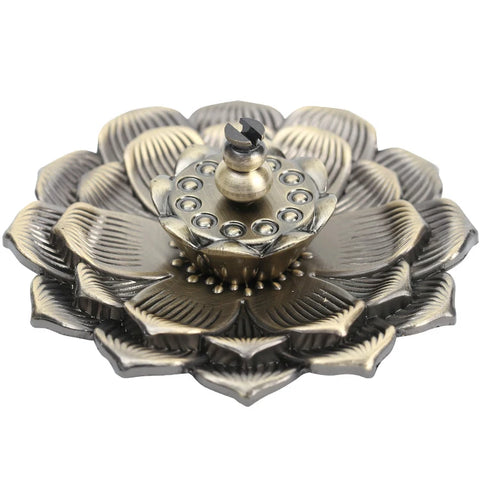 New 1PC Alloy Incense Burner Stick Holder Plate Buddhism Lotus Censer Bronze Nasturtium Incense Burner