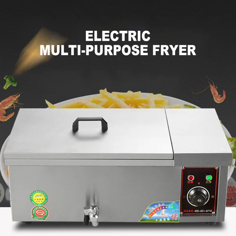 12L 3000W Electric Fryer Commercial Frying Machine Stainless Steel French fries chicken Frying Machine Food Turkey Deep Fryer