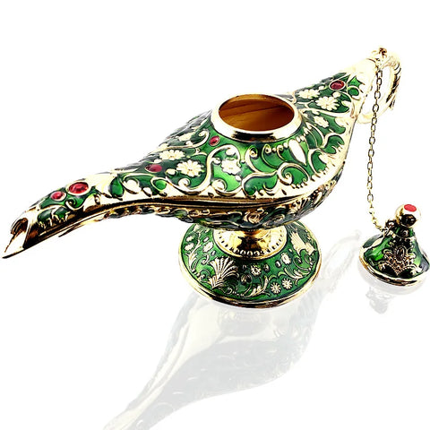 1pc Incense Burner Wishing Lamp Aladdin Lamp Desktop Adornment Aroma Furnace Incense Burner Aroma Diffuser For Home Office Decor