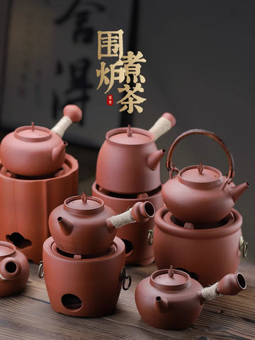 Purple Clay Stove Enclosure Furnace Tea Cooker Full Set of Chinese Tea Brewing Pot Chaozhou Charcoal Stove Suit Tea Cooker Teapot Charcoal Stove