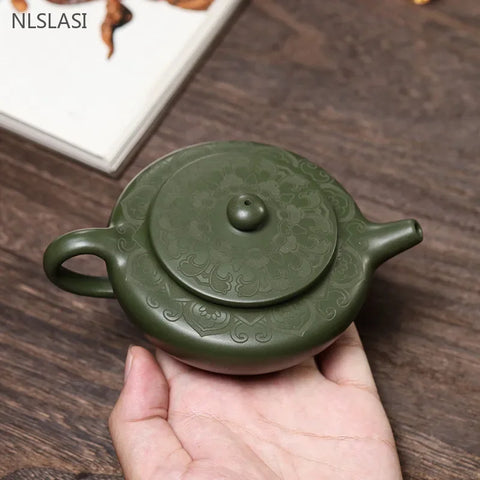 170ml Antique Yixing Purple Clay Teapot Raw Ore Green Mud Filter Tea Infuser Handmade Beauty Tea Pot Chinese Zisha Teaware