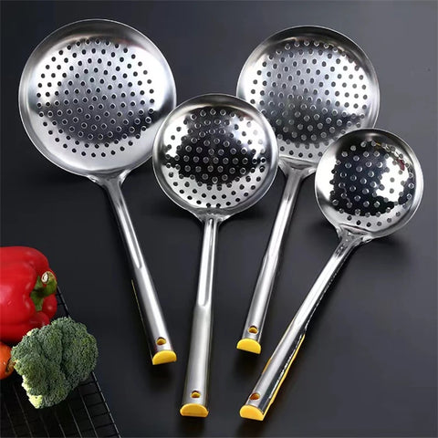 Thickened Stainless Steel Large Colander Filter Spoon Household Noodles Strainer Skimmer Oil Separator Kitchen Gadgets