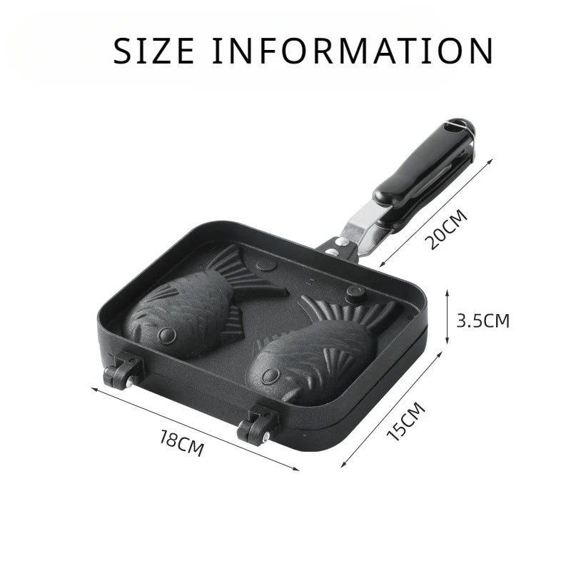 Japanese Taiyaki Cake Pan Waffle Pancake Bread Maker Double Fish Dessert Fry Pan Waffle Molds for Home DIY Cooking Party Dessert