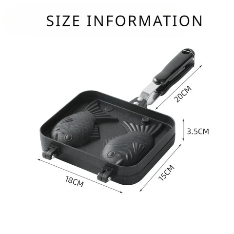 Japanese Taiyaki Cake Pan Waffle Pancake Bread Maker Double Fish Dessert Fry Pan Waffle Molds for Home DIY Cooking Party Dessert