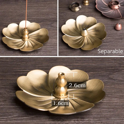 Censer Sandalwood Coil Base Temples Yoga Home Decoration Mini Accessories Copper Incense Holder Incense Sticks Burner