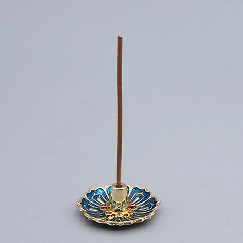 Hot sale 1PC Alloy Incense Burner Stick Holder Plate Buddhism Lotus Censer Bronze Nasturtium Incense Burner 12 Styles