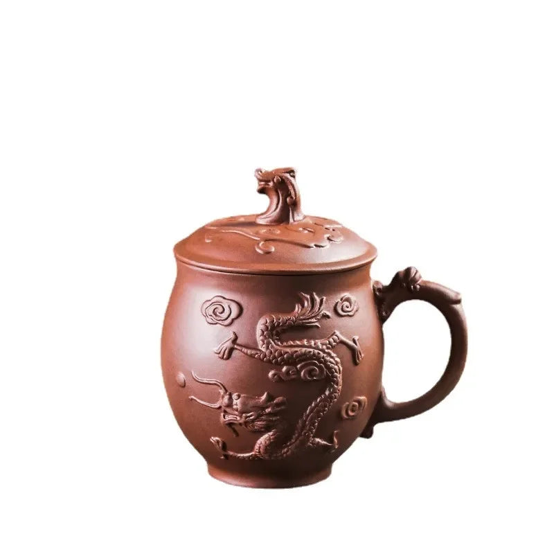 Purple Clay Teapots Chinese Kung Fu Tea Set Master Hand Carved Teapot with Tea Infuser Green Tea Filter Kettle Tea Accessories