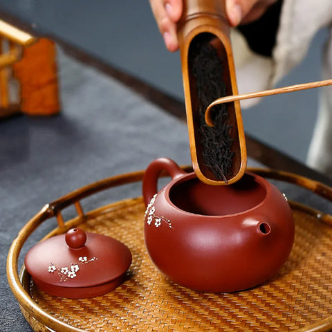 240ml Authentic Yixing Purple Clay Teapots Famous Handmade Xishi Tea Pot Ball Shaped Infuser Beauty Kettle Zisha Tea Set Gifts