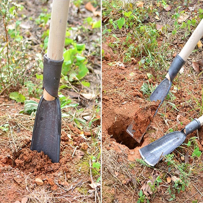 1Pcs Pit Digging Shovel Hand-forged Artifact Tool For Digging Tree Planting Soil Sample Digging Shovel Electric Pole Hole Shovel