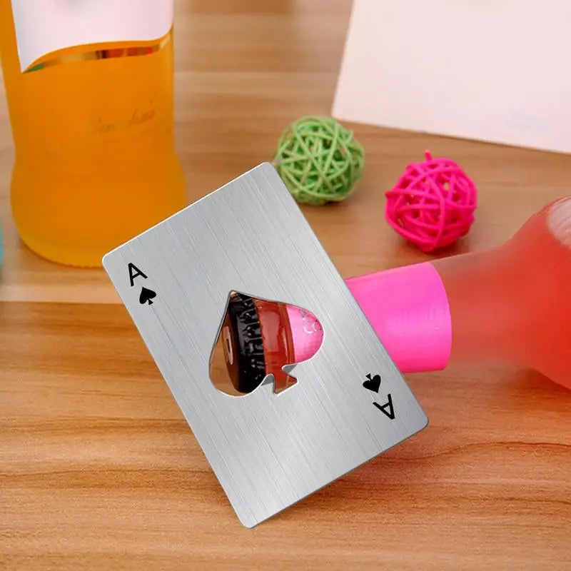 Poker Card Bottle Opener Ace Of Spades Bottle Opener Stainless Steel Can Opener Beer Opener Dining Bar Gadgets Kitchen Tool