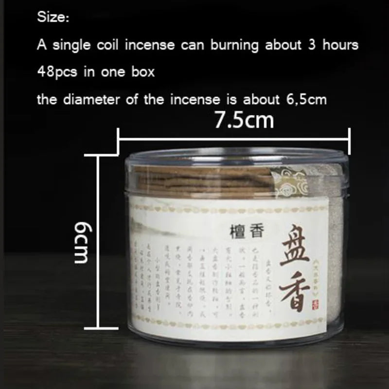 48pcs/box Coil Incense Aromatherapy Indian Home Fragrance Indoors Bedroom Toilet Buddhist Sandalwood Incense Without Censer