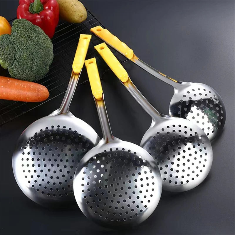 Thickened Stainless Steel Large Colander Filter Spoon Household Noodles Strainer Skimmer Oil Separator Kitchen Gadgets