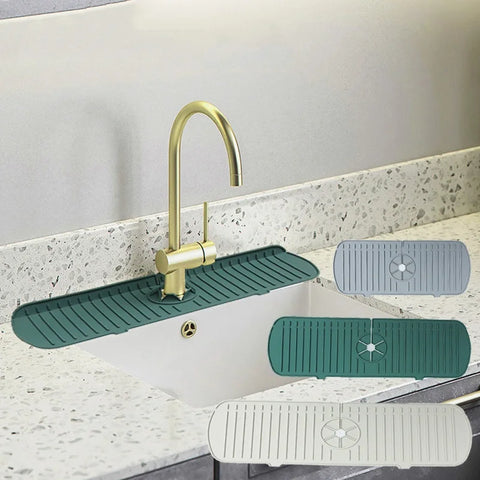 Kitchen Faucet Splash Pad Silicone Sink Faucet Splash Guard Mat Sponge Drain Rack Countertop Protector for Bath Kitchen Gadgets