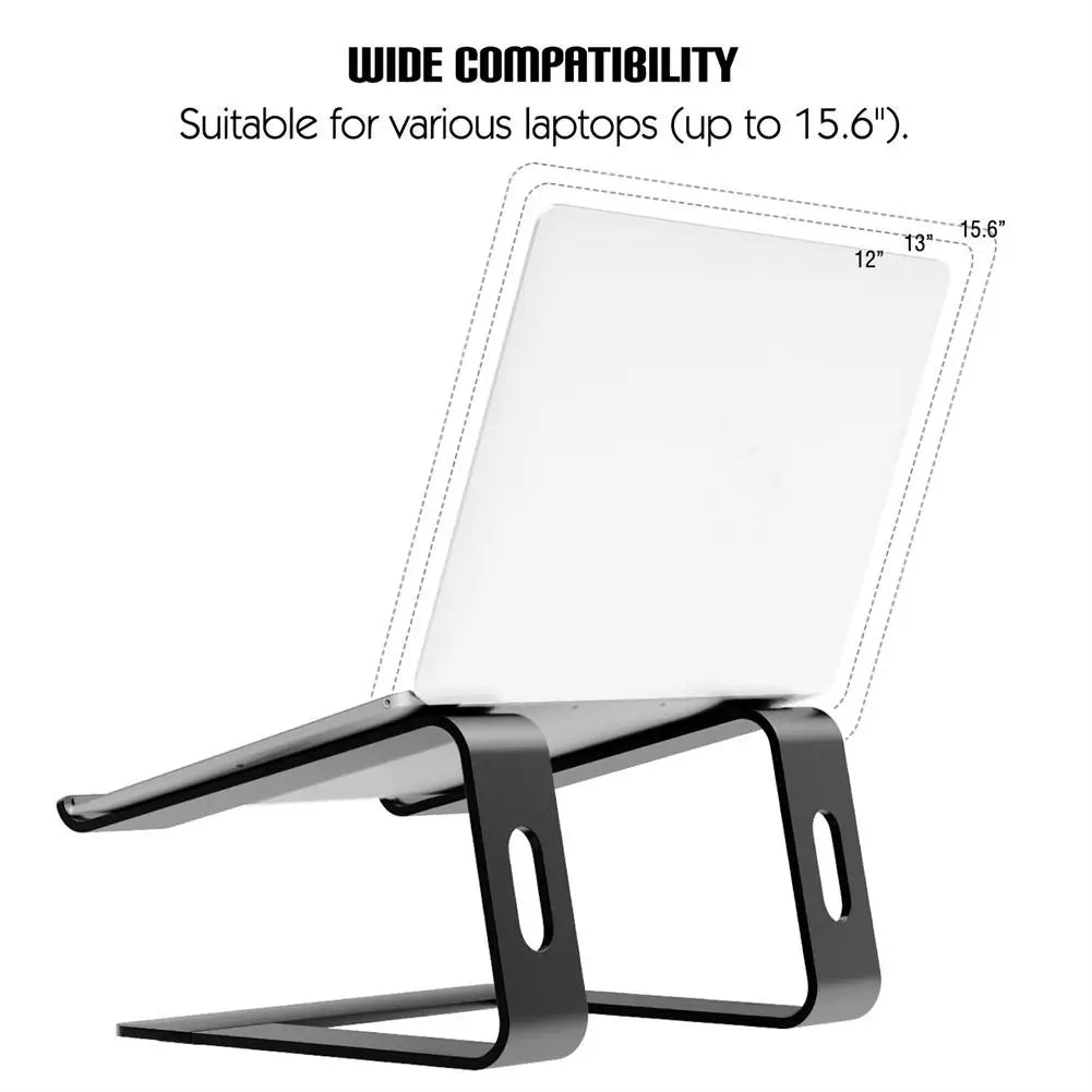 Laptop Stand Ergonomic Laptops Desk Elevator Riser Metal Cooling Holder Compatible For Up To 15.6 Inches Notebook Computer