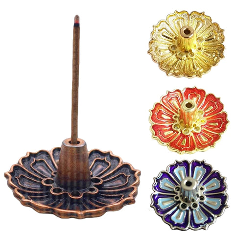 Mini Cherry Blosson Burner Antique Copper Incense Holder Incense Seat Sticks Burner Cones Censer Teahouse Home Decor Daily