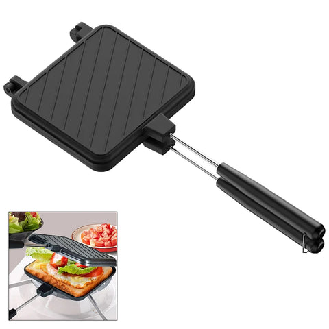 Flip Grill Pan Double Sided Grilled Cheese Maker High Temperature Resistant Multifunctional for Breakfast Pancakes Toast Omelets