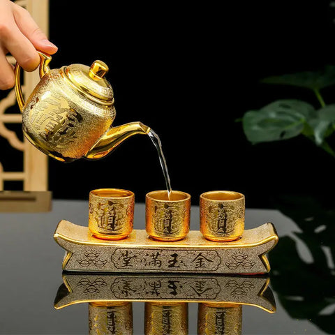 Ceramic Teacup for Worshiping God and Buddha Cup Tea Set Fortuna Wine Glass Ceremony Teaware Kitchen Dining Bar Home Garden