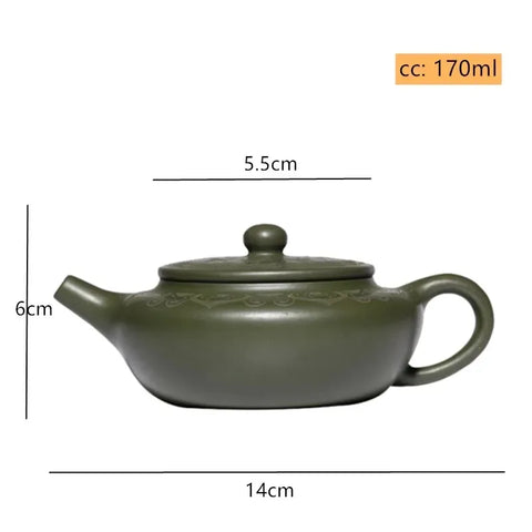 170ml Antique Yixing Purple Clay Teapot Raw Ore Green Mud Filter Tea Infuser Handmade Beauty Tea Pot Chinese Zisha Teaware