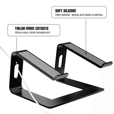 Laptop Stand Ergonomic Laptops Desk Elevator Riser Metal Cooling Holder Compatible For Up To 15.6 Inches Notebook Computer