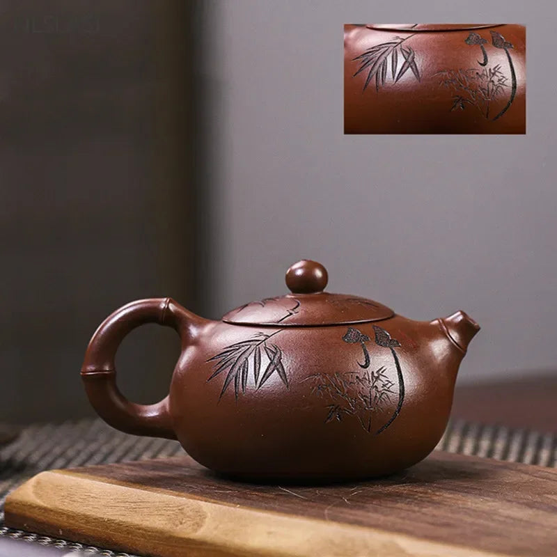 230ml Authentic Yixing Purple Clay Teapot Master Handmade Xishi Kettle Custom Beauty Tea Infuser Chinese Zisha Tea Accessories