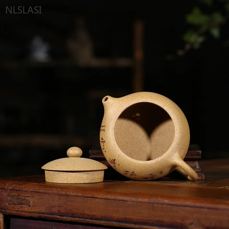 170ml Yixing Purple Clay Tea Pot Hand-carved Filter Beauty Teapot Tradition Pu 'er Tea Infuser Customized Chinese Zisah Teaware