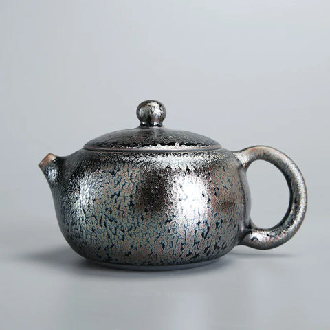 Chunxuan Tang|Zeng Guangxu Raw Ore Temmoku Glaze Jianzhan Xi Shi Pot High Temperature Kiln Baked Teapot Ball Hole Tea-Making Set