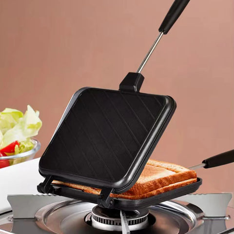 Flip Grill Pan Double Sided Grilled Cheese Maker High Temperature Resistant Multifunctional for Breakfast Pancakes Toast Omelets