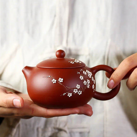 240ml Authentic Yixing Purple Clay Teapots Famous Handmade Xishi Tea Pot Ball Shaped Infuser Beauty Kettle Zisha Tea Set Gifts