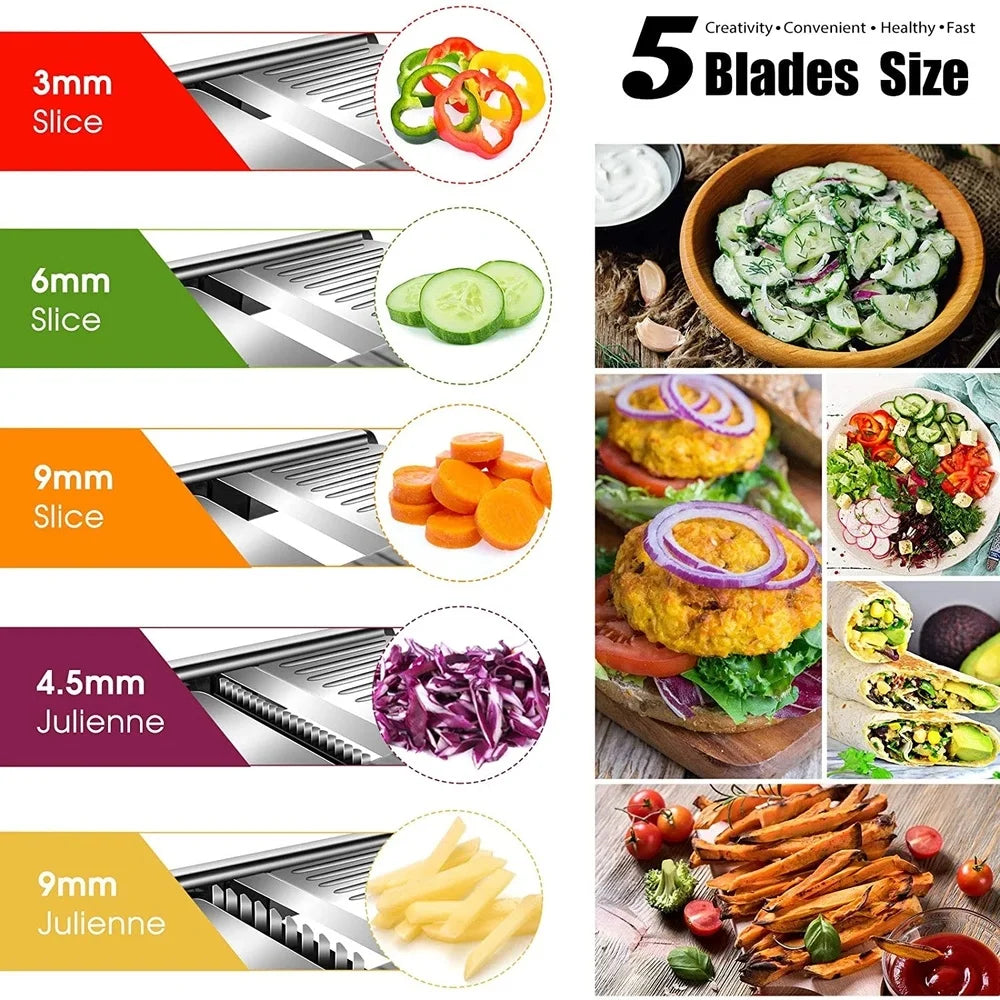 Stainless Steel Adjustable Mandoline Vegetable Slicer Professional Cutter Vegetable Grater With Blades Kitchen Gadgets