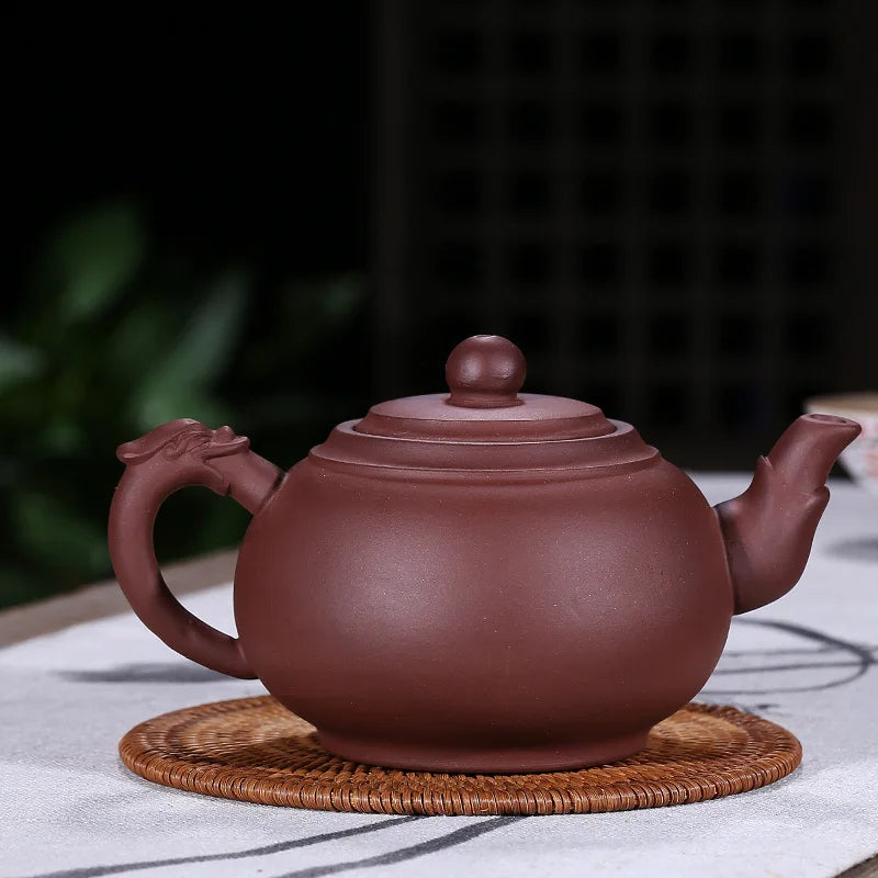 Chinese Yixing teapot purple clay tea pot handmade unique shape purple casserole household Dahongpao Tieguanyin tea set 450ml