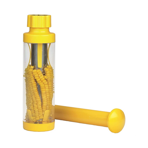 Yellow Deluxe Corn Stripper, 10.6Inch Quickly Remove Kernels From the Cob No Splatters or Mess Dishwasher Safe