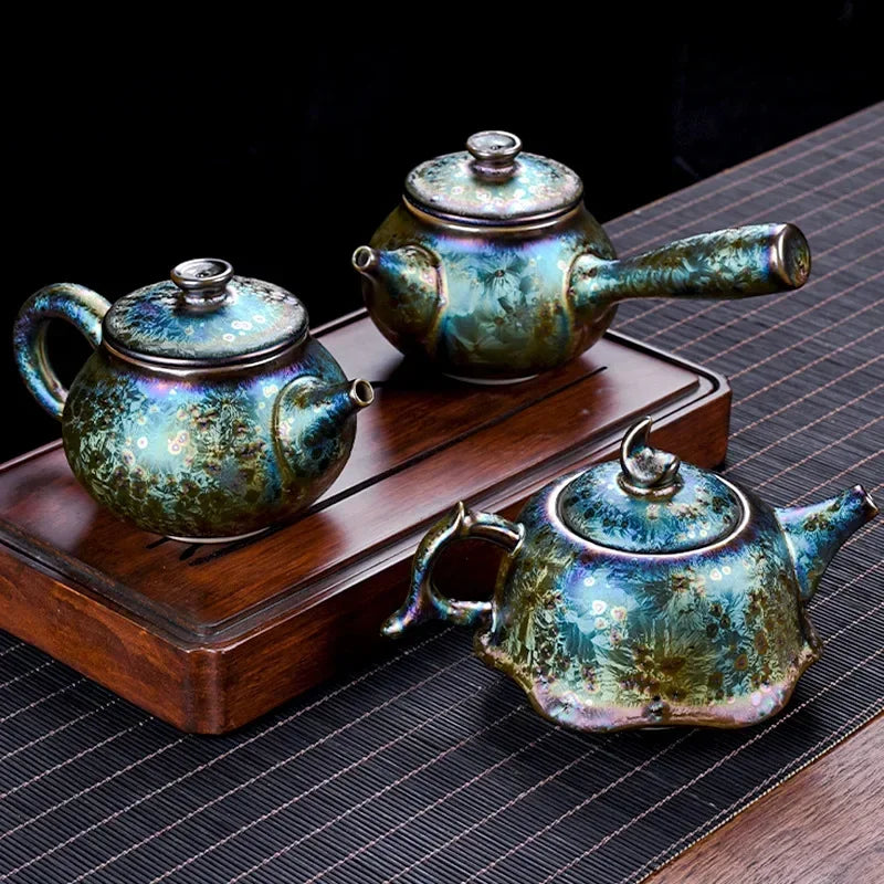 Jianzhan yao Becomes Colorful Tea Pot Ceramic Tianmu Glazed Tea Pot Home Office Creative Tea Maker Chinese Set Business Gift