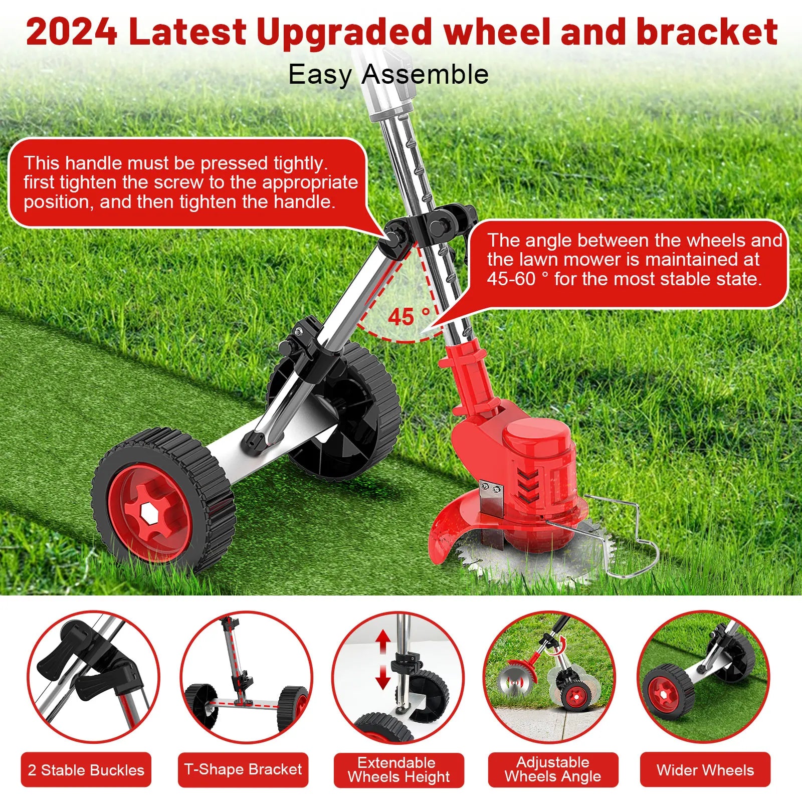 24V Cordless Grass String Trimmer 21000RPM Electric Lawn Mower Weed Adjustable Foldable Cutter Garden For Makita with 2 Battery