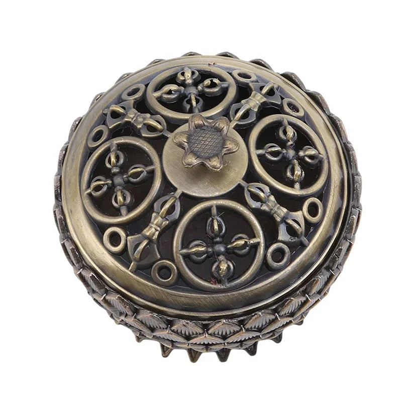 Incense Burner Lotus Flower Shape Censer Zinc Alloy Buddhism Buddha Holder Burner Chinese Style Home Office Decoration