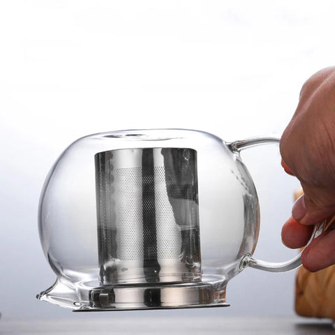 Heat Resistant Glass Tea Pot Thicken Heated Container Tea Pot With Stainless Steel Infuser Clear Kettle High Quality Teapot